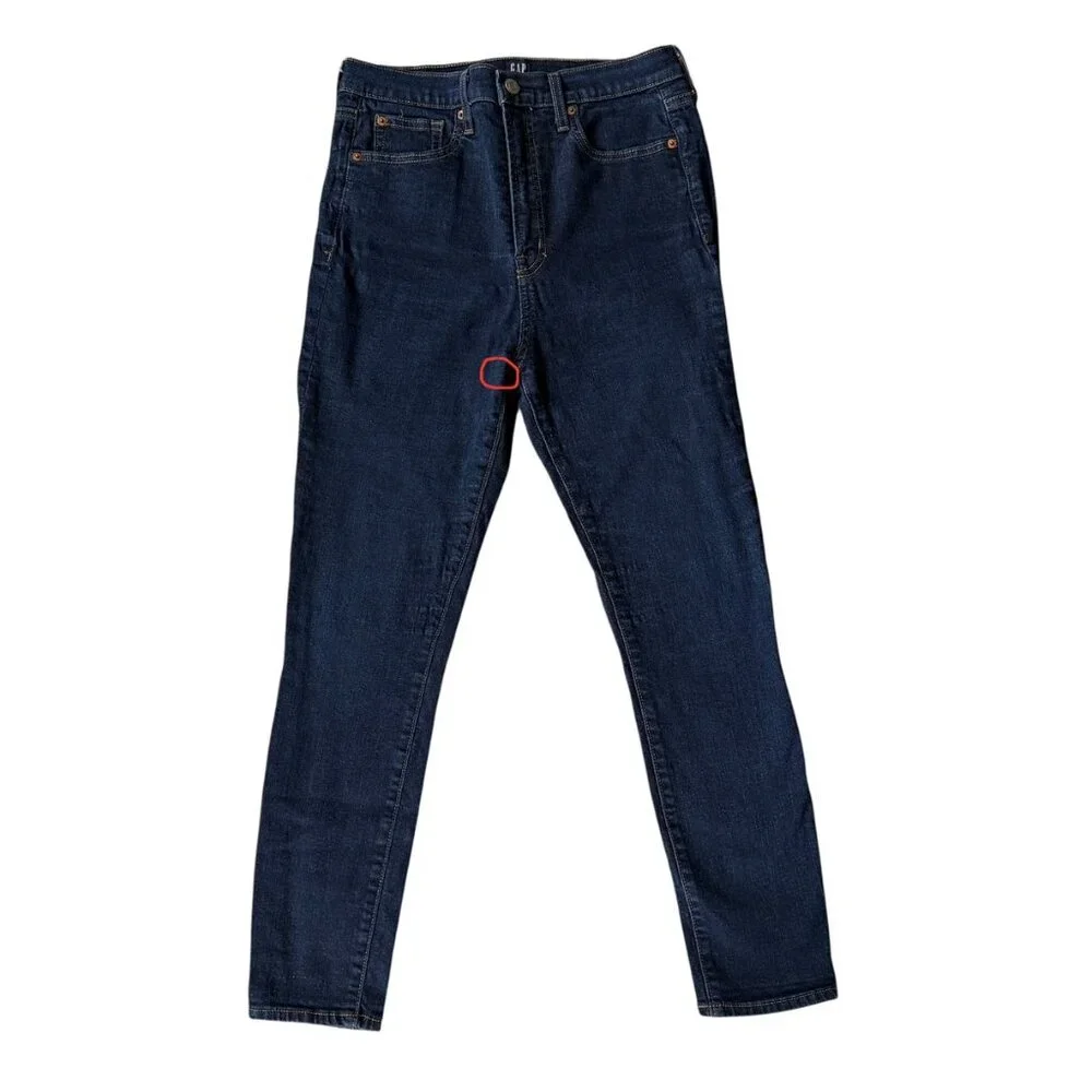 GAP true skinny high rise dark wash blue denim stretchy jeans women's 30S/10S - Picture 10 of 10